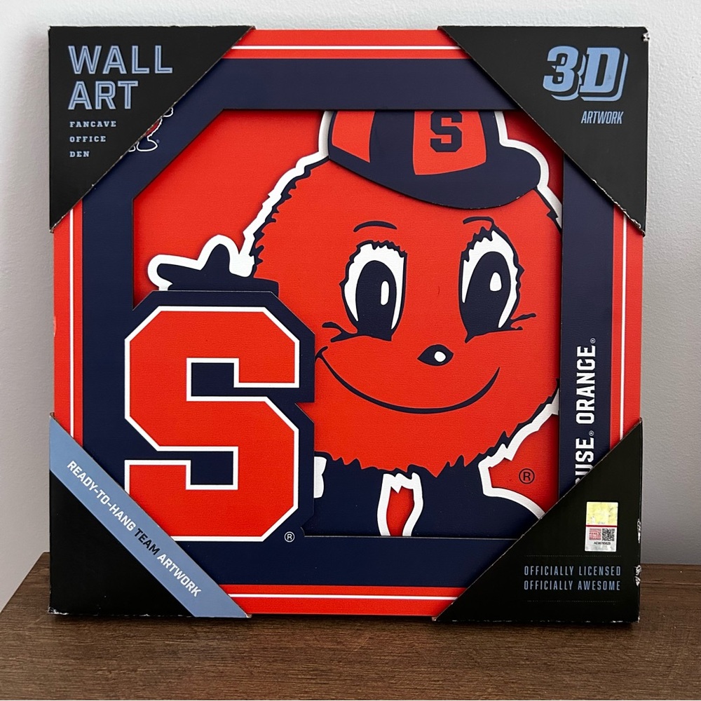Syracuse University Orange 3D Artwork New Wall Art Cuse Athletics Decor Sports